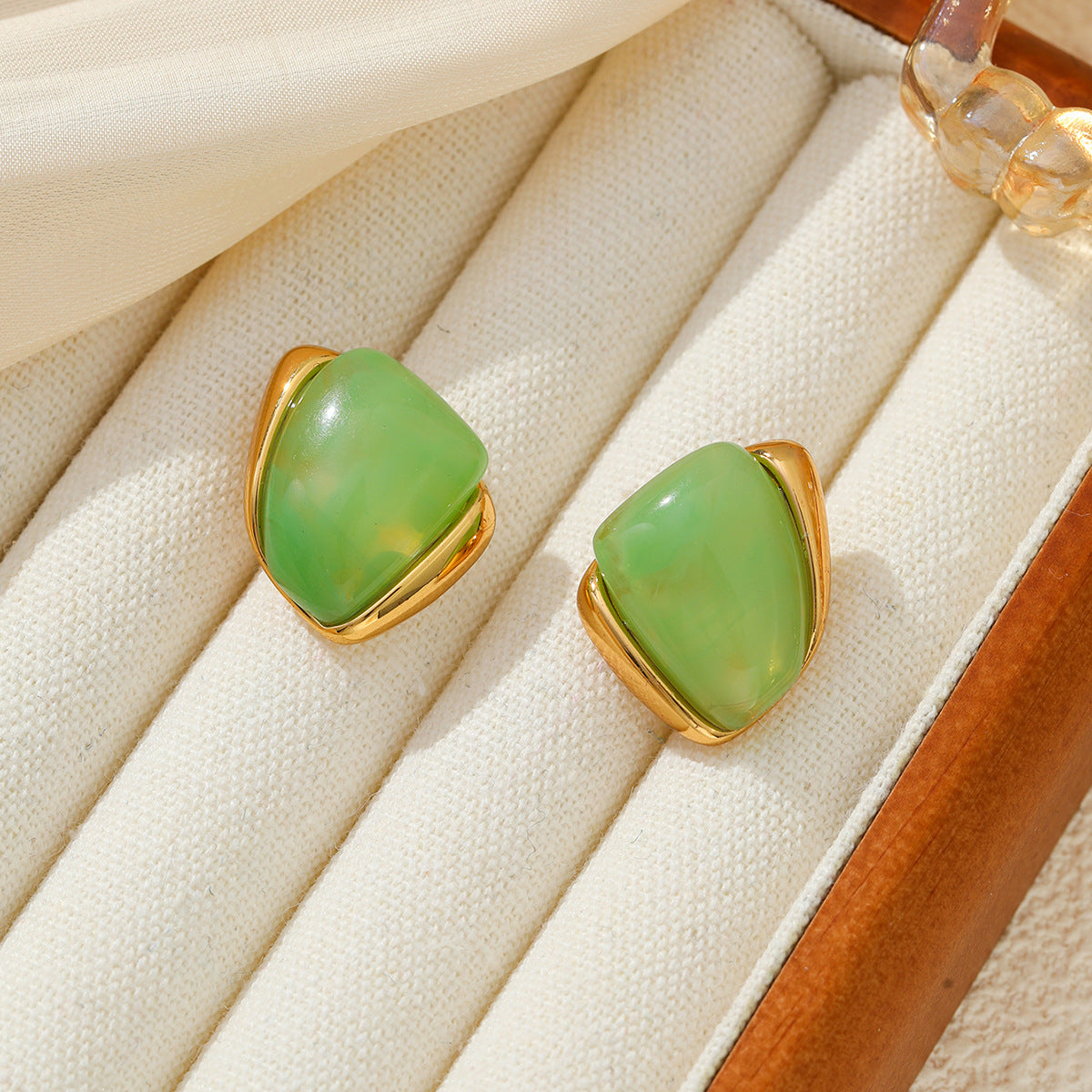 Planderful Vienna Verve Stainless Steel Stud Earrings Geometric Irregular Golden Edge Statement For Women