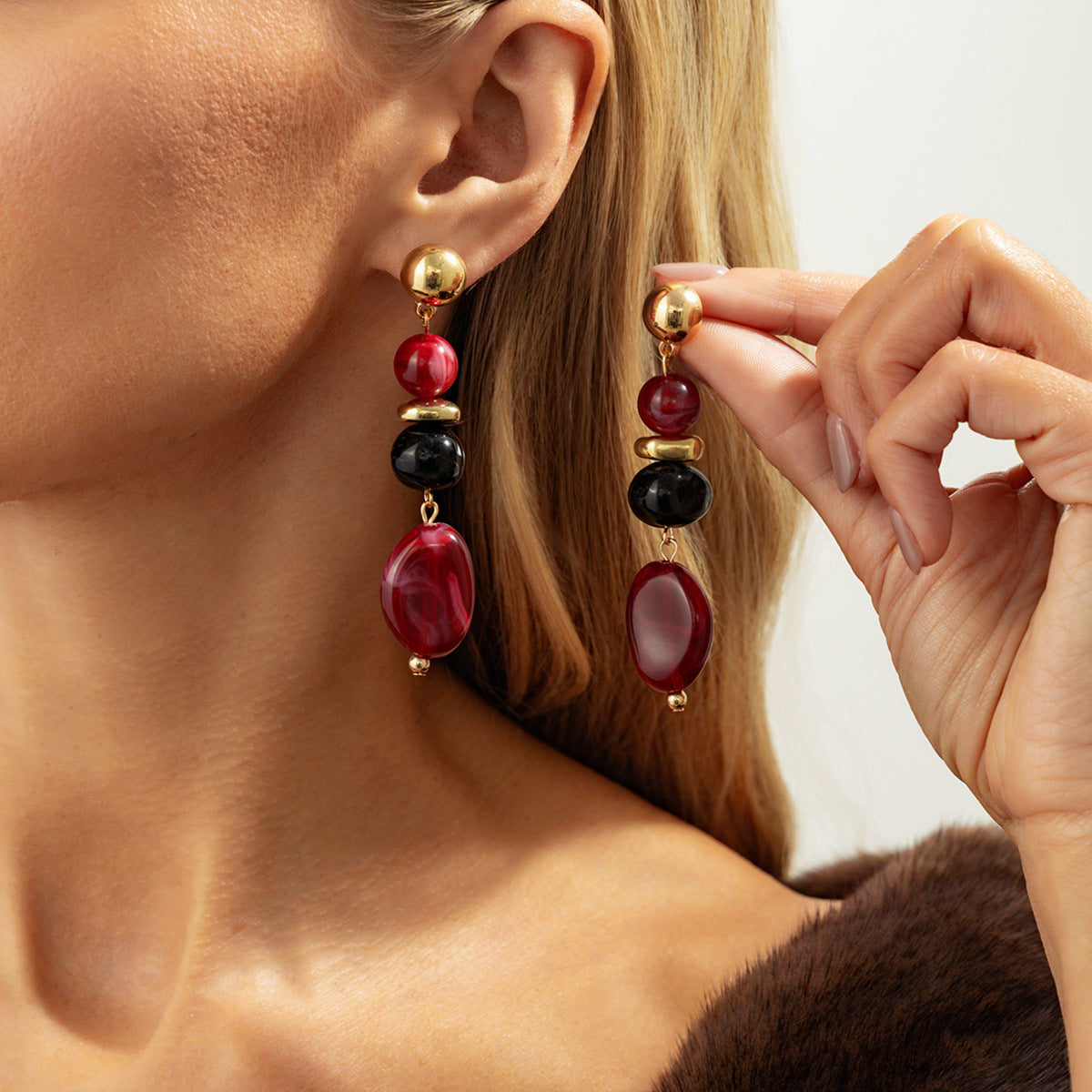 Planderful Vienna Verve Turquoise Fringe Stud Earrings For Women Ethnic Boho Statement Jewelry