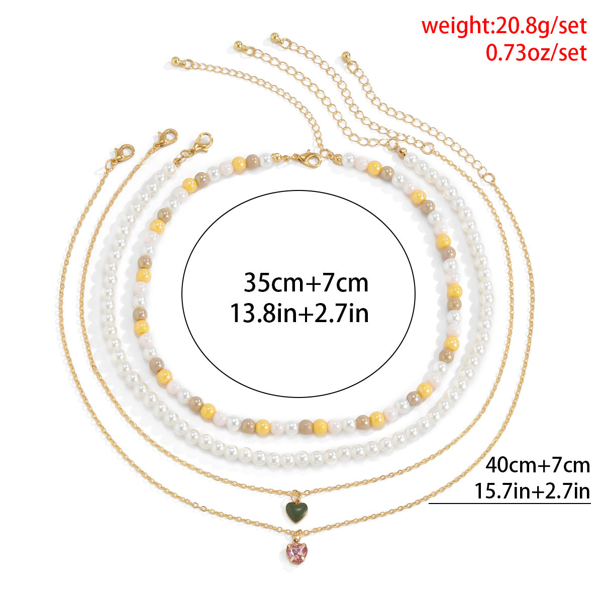 Planderful Imitation Pearl Necklace Multi Layer Vintage Court Style Heart Zircon Women Elegant Statement Vienna Verve