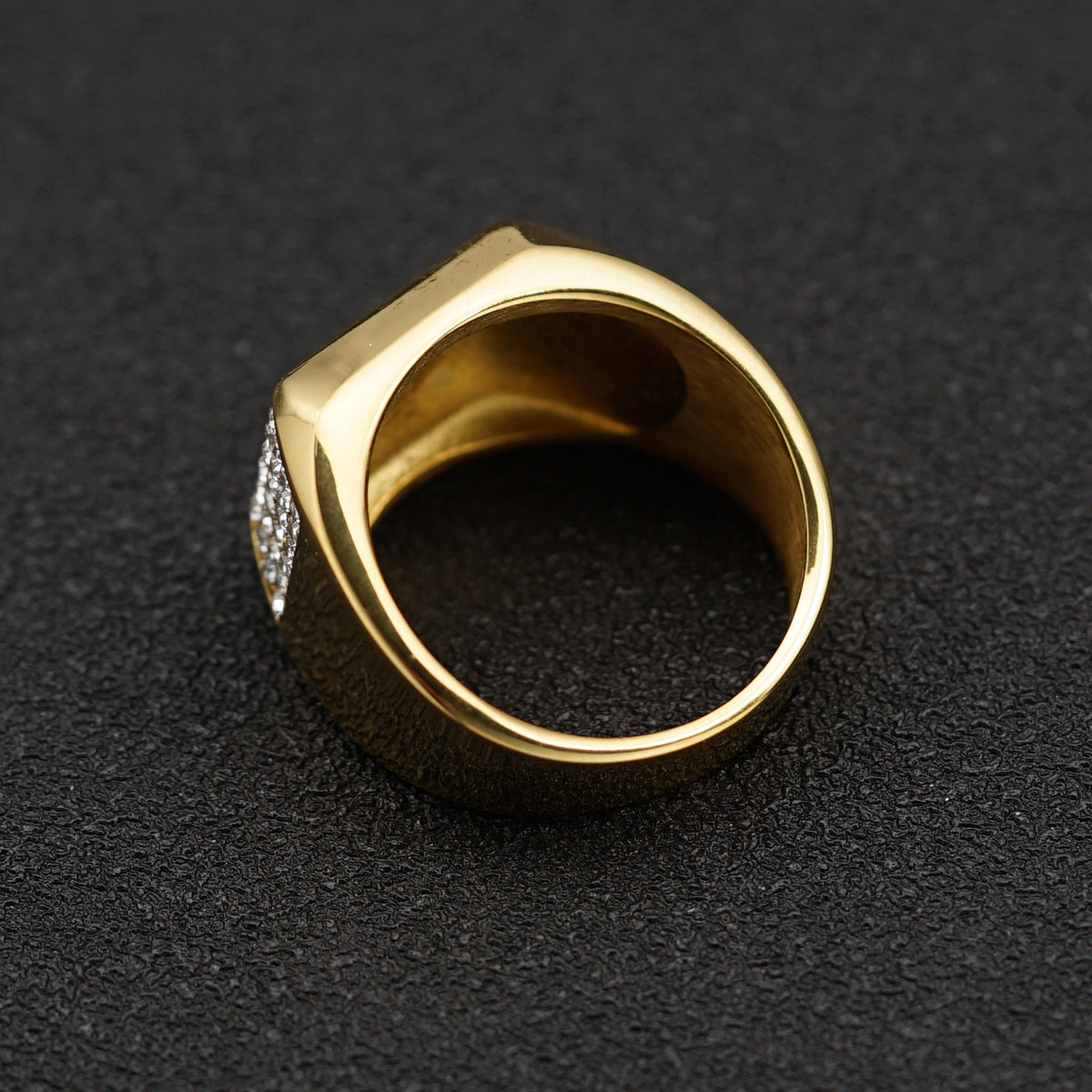 Planderful Stainless Steel Zircon Ring Unisex Statement For Hip Hop Club Wear Edition Iconic