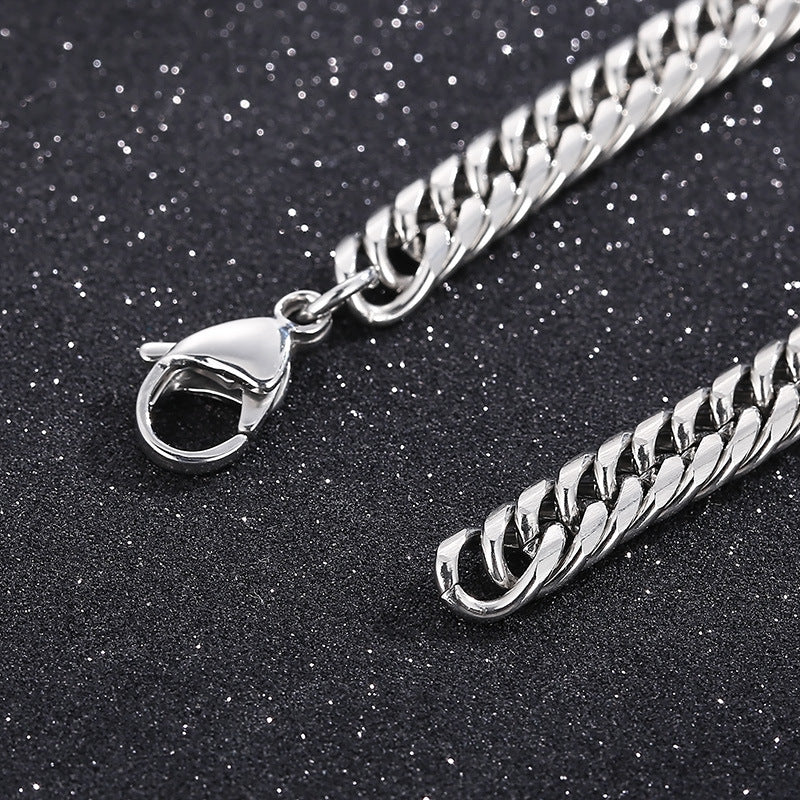 Cool Men's Titanium Steel Does Not Fade Lobster Buckle Bracelet Girls Niche Bracelet A