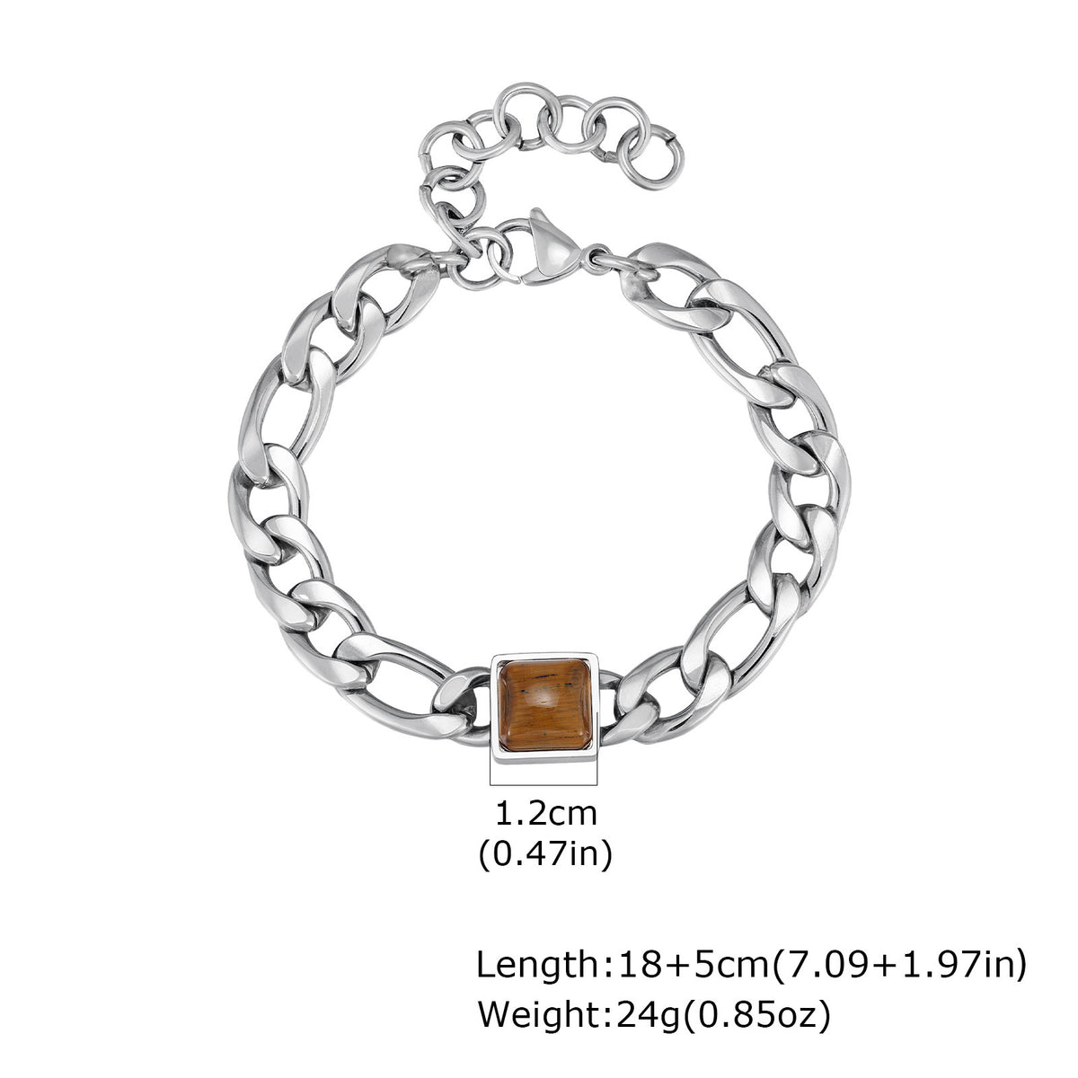 Tiger's Eye Stainless Steel Bracelet for Men