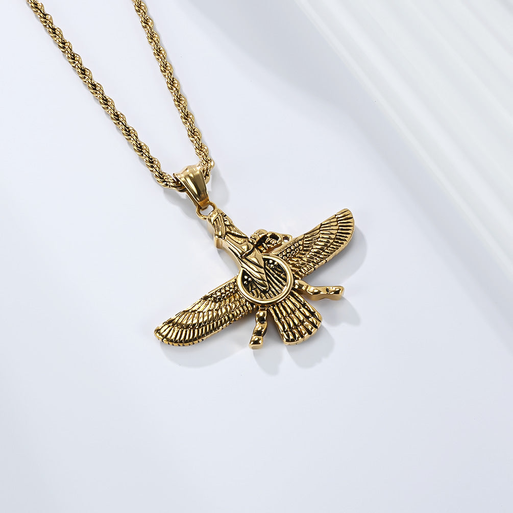 Faravahar Necklace Planderful Steel Pendant Zoroastrian