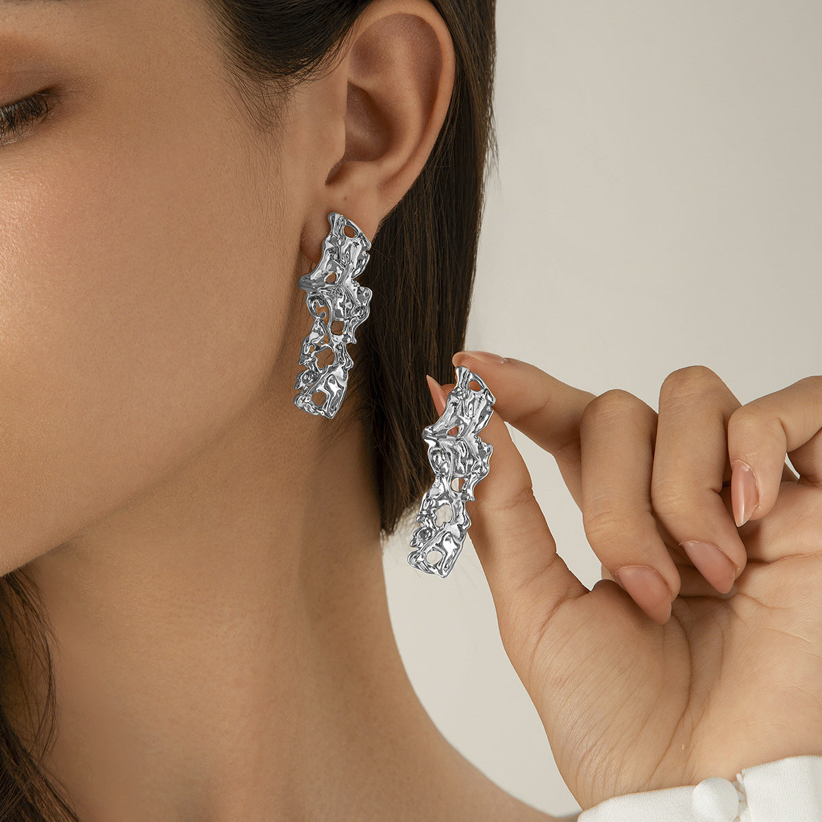 Planderful Lava Love Water Drop Earrings Irregular Geometric Statement Chic Jewelry For Modern Women