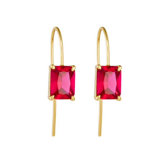 S925 Silver Colored Square Zircon Earrings, High-End Classic Earrings.