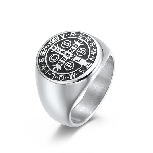 Steel Ring - Statement Cross Ring Jewelry