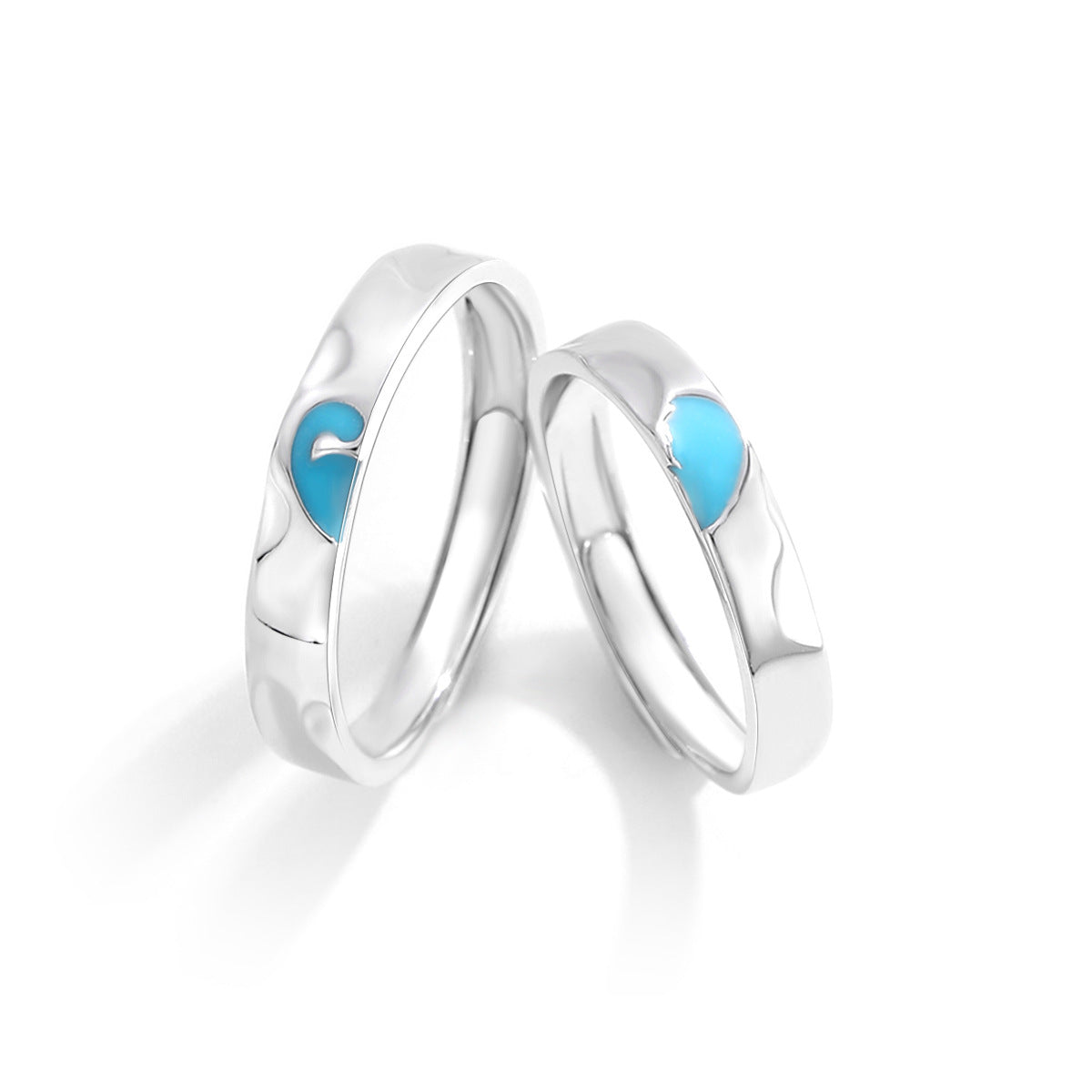 Planderful The Heart Is Surging Couple Ring – Sterling Silver 925 Light Luxury Luminous Gift