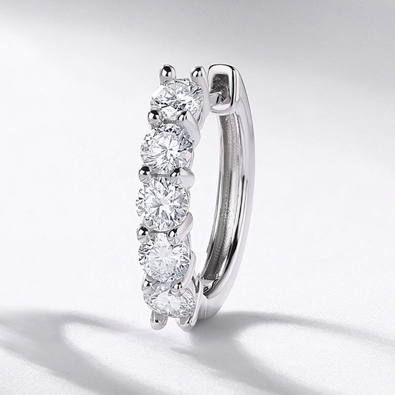 S925 Sterling Silver Moissanite Round 3 × 3 mm Stud Earrings