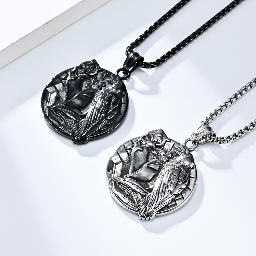 Cross-Border E-Commerce Jewelry Supply Nordic Viking Crow Necklace for Men