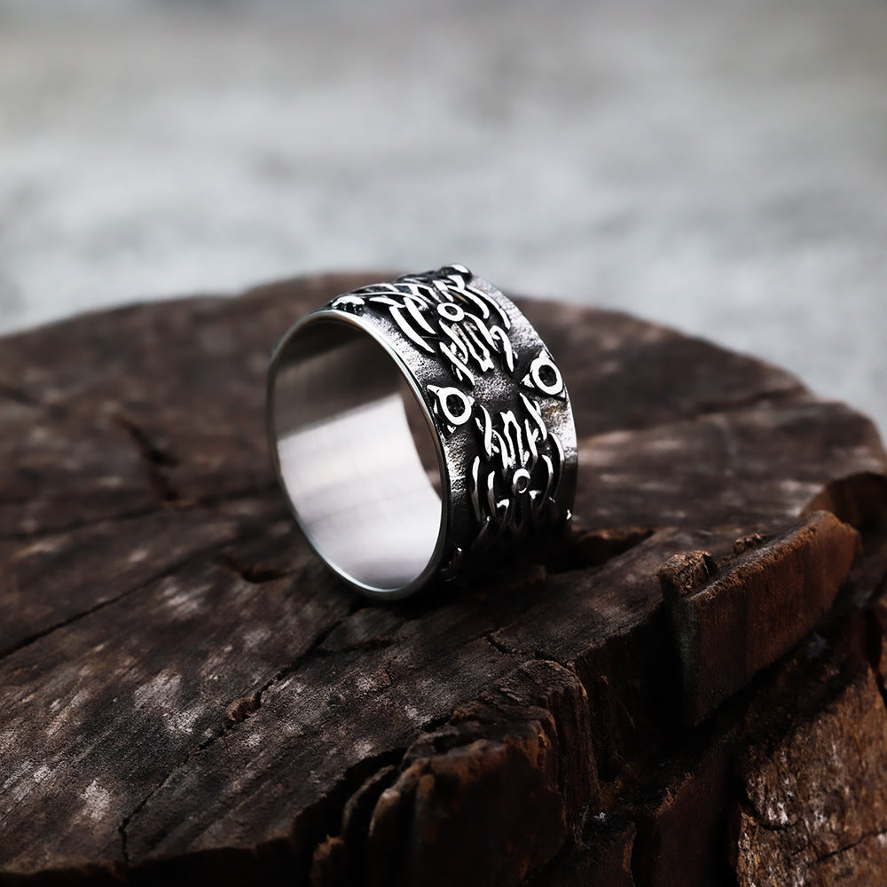 Wish Cross-Border Nordic Celtic Odin Dragon Titanium Steel Ring