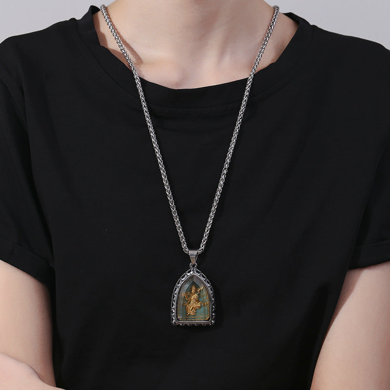 Steel Necklace – Statement Zodiac Amulet