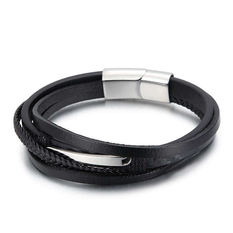 Planderful Titanium Steel Bracelet For Men Woven Design