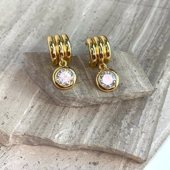 Planderful Vienna Verve Stainless Steel Zircon Ear Clip Cuff Earrings for Trendy Women Statement