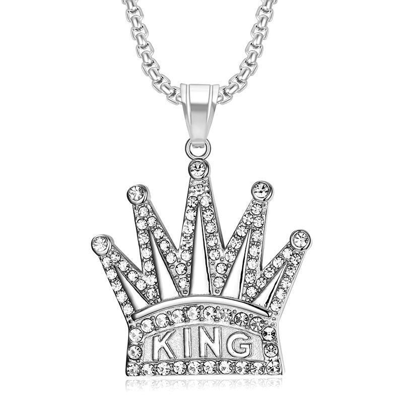 Zircon Necklace - Statement Crown Pendant