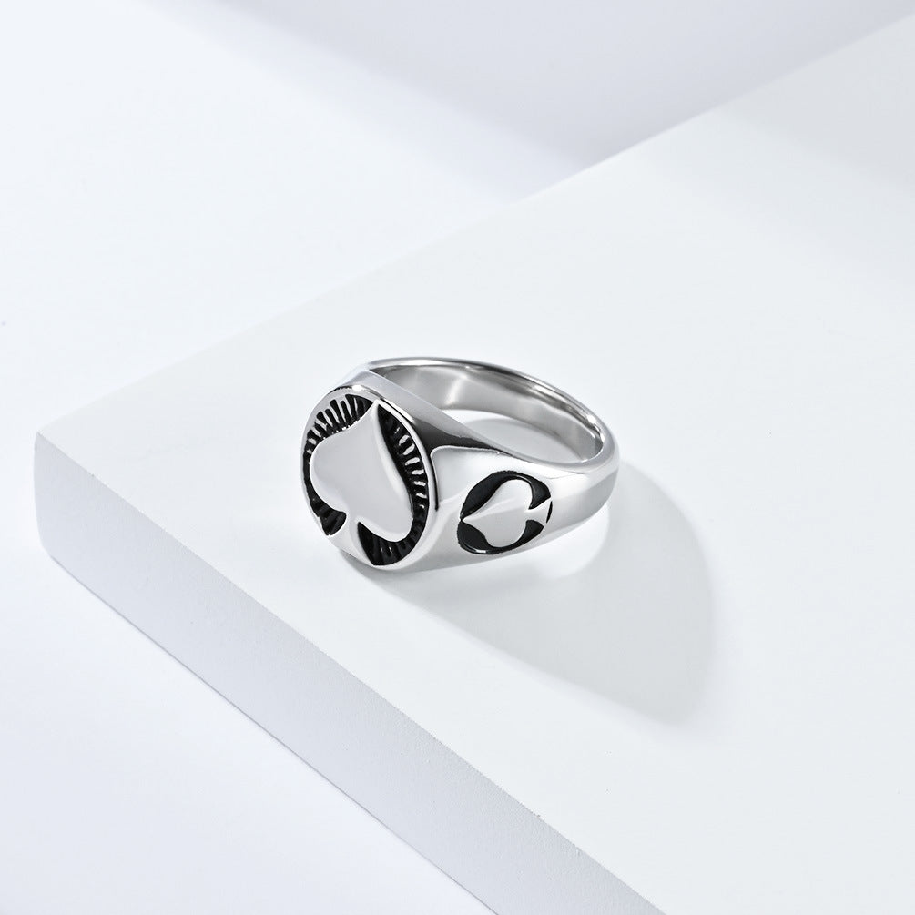 Steel Ring – Vintage Punk Spade