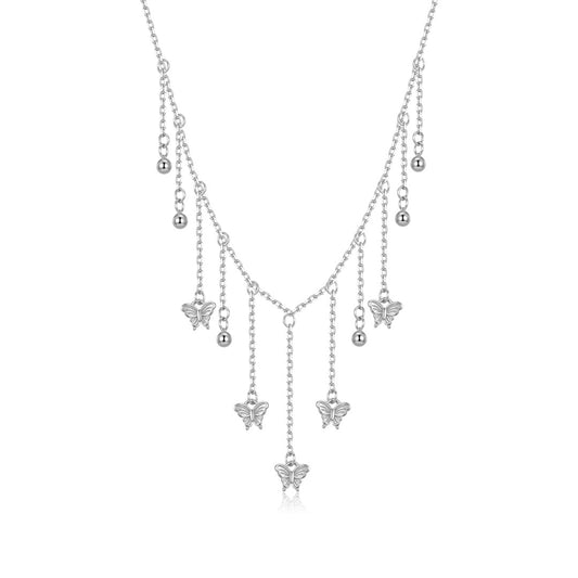S925 Sterling Silver Light Luxury Butterfly Necklace for Women