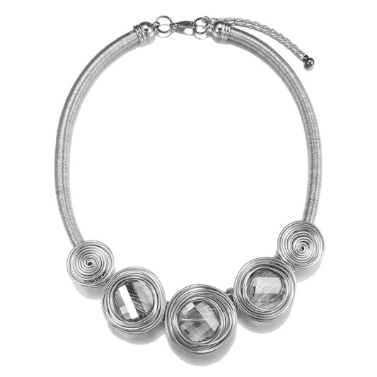 Exaggerated Aluminum Bar Glass Choker Necklace from Planderful Collection