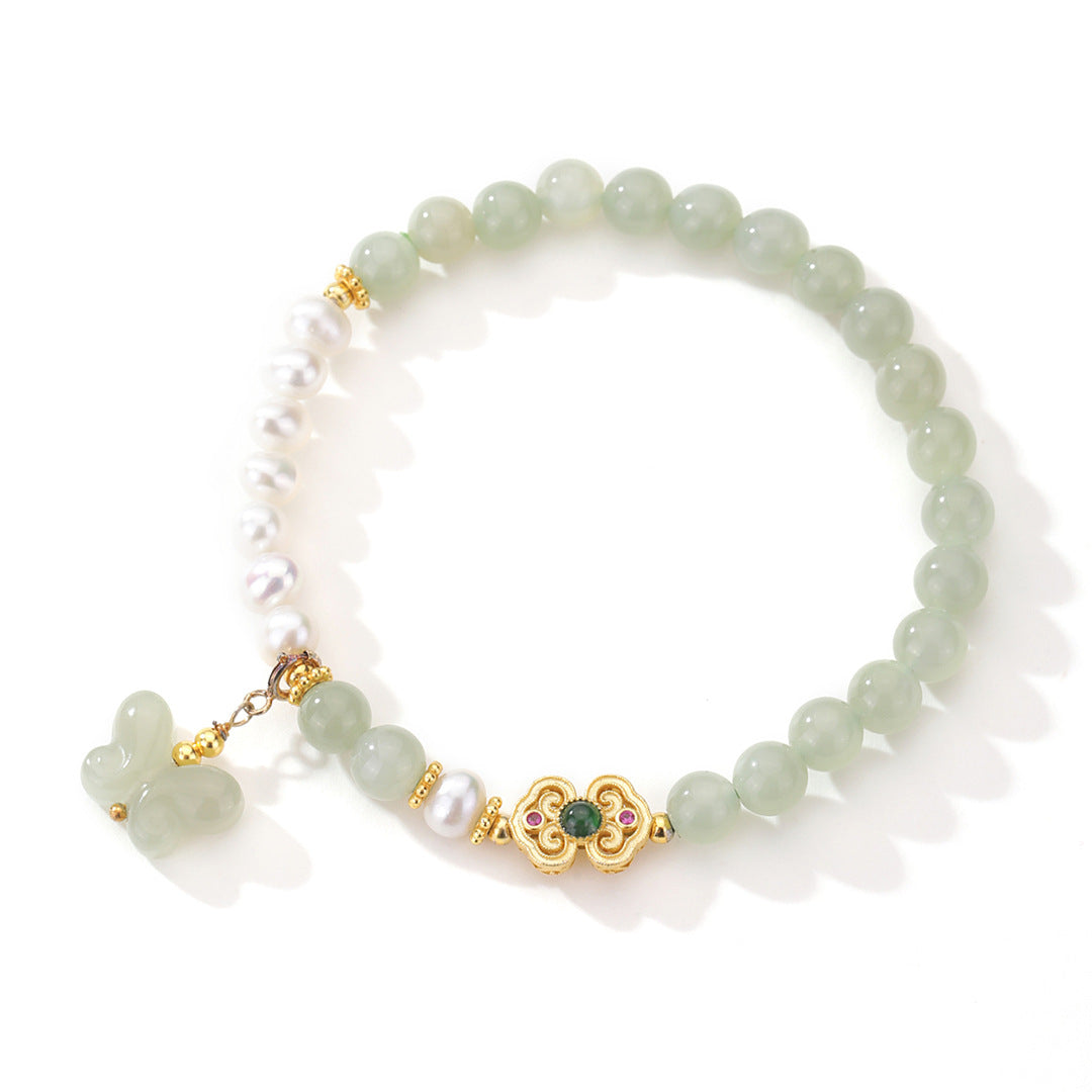 Butterfly Hetian 925 Sterling Silver Women's Bracelet