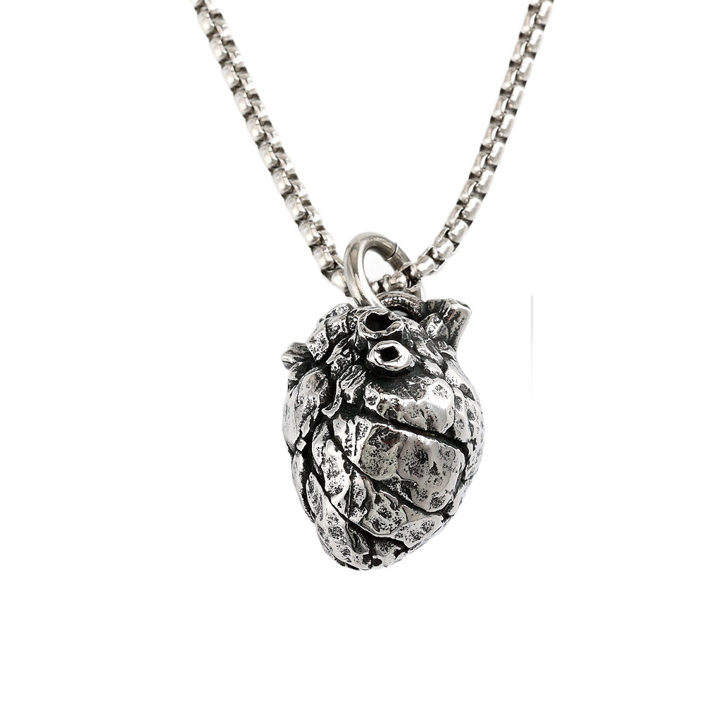 Punk Heart Stainless Steel Pendant Necklace
