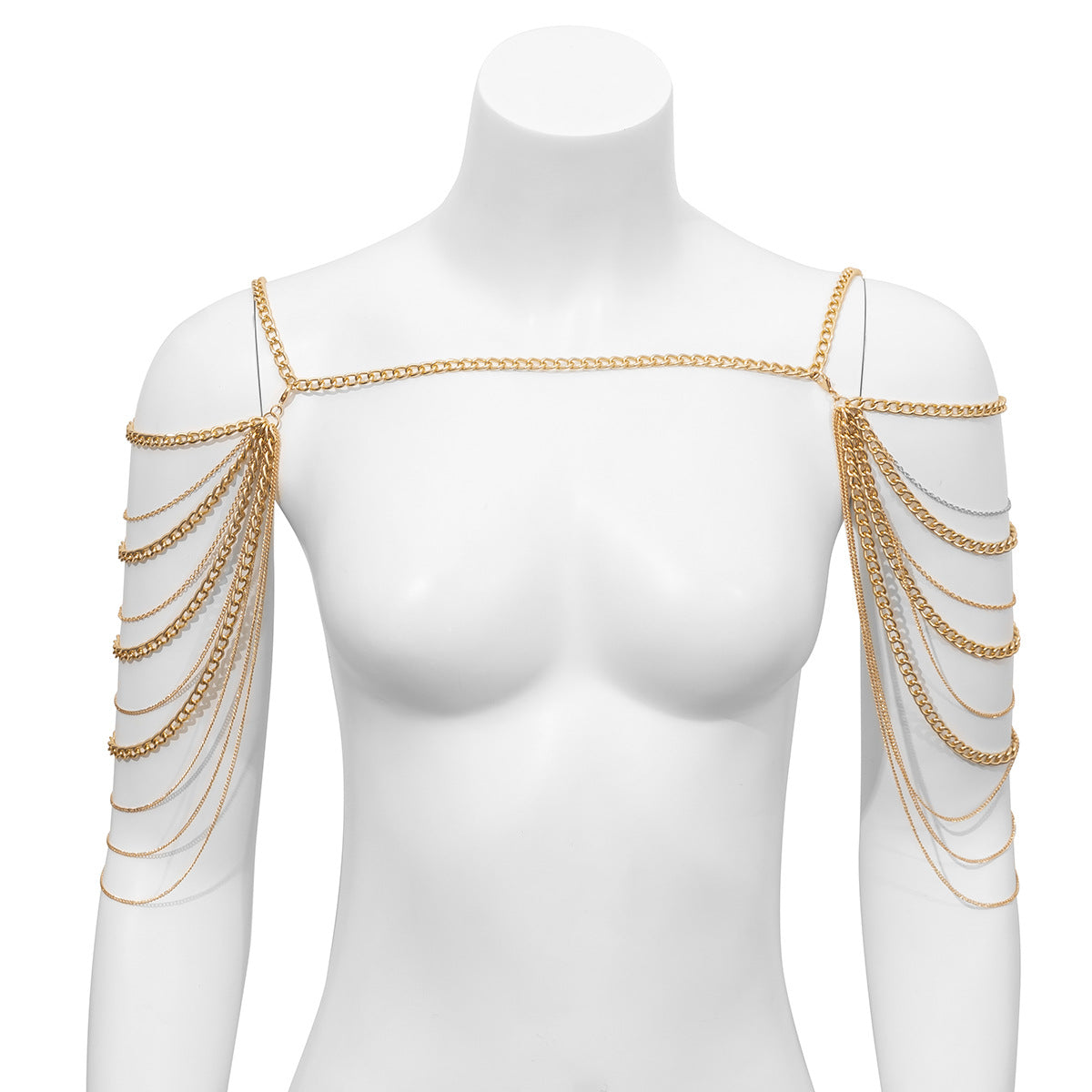 European and American Inspired Jewelry Collection: Vienna Verve Multi-Layered Tassel Necklace and Body Chain for Women