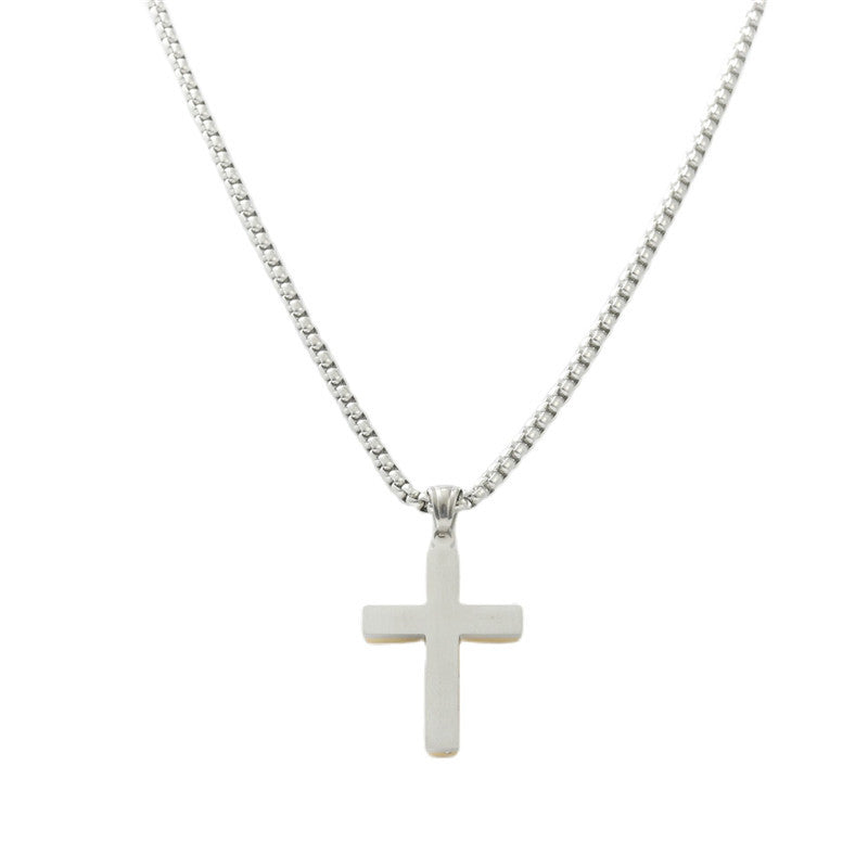 Personalized Retro Titanium Steel Cross Pendant Necklace for Trendy Men