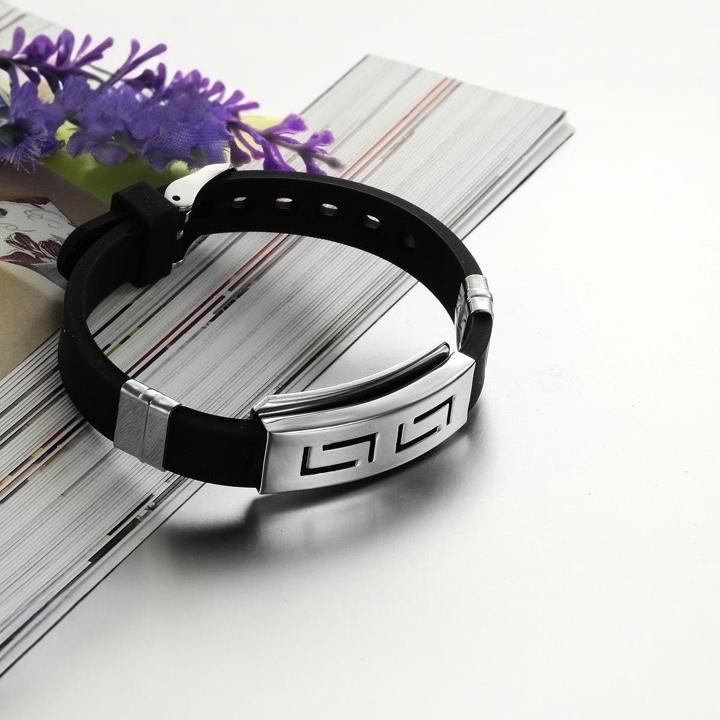 Planderful Everyday Genie Silicone Stainless Steel Sports Bracelet Korean Edition Cross Unisex For Him And Her