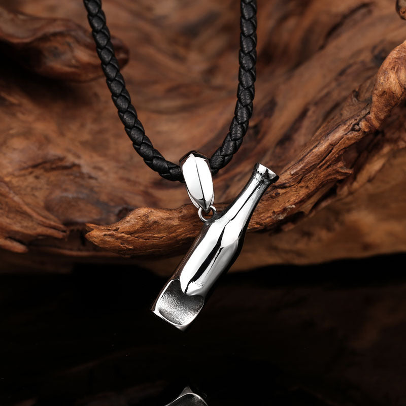 Unique Titanium Steel Buddha Pendant Bottle Opener - Trendy European & American Jewelry for Men