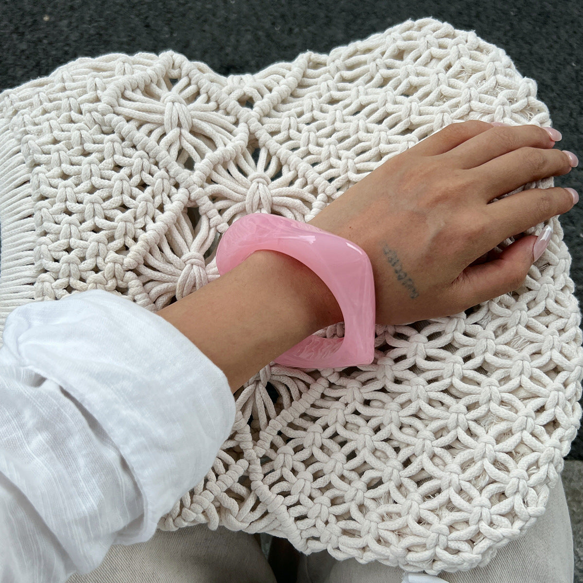 Geometric Polygon Bracelet By Planderful Vienna Verve For Women Translucent Exaggerated Modern Statement Jewelry