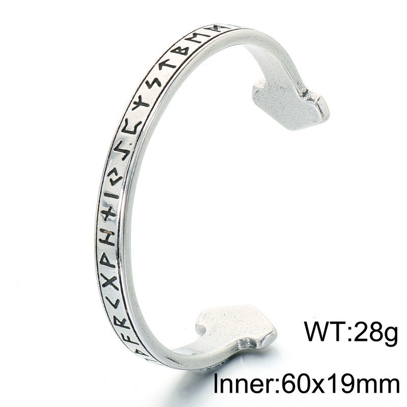 Nordic Viking Rune Rune Thor's Hammer Open Bracelet Celtic Knot Life Tree Stainless