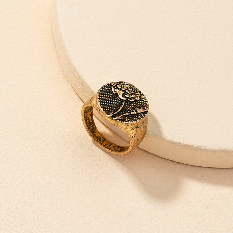 Vintage Vienna Verve Handcrafted Floral Ring - Metal Jewelry Piece