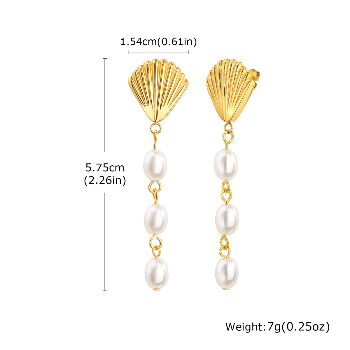 Stainless Steel Pearl Earrings