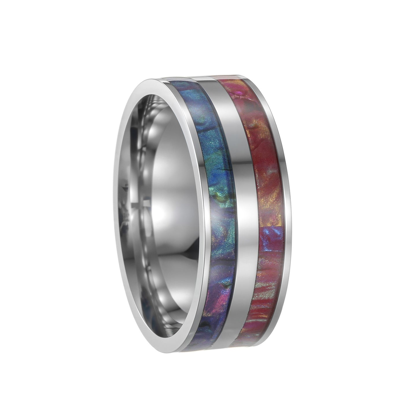 Planderful Mens Titanium Steel Ring Retro Stainless