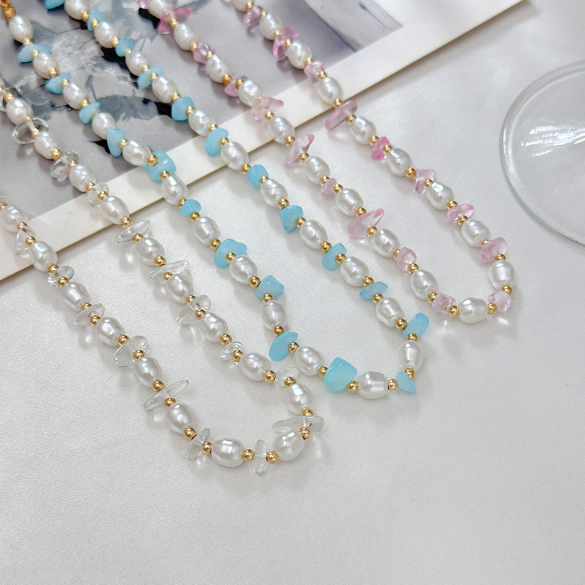Coastal Beaded Pearl-Style Necklace