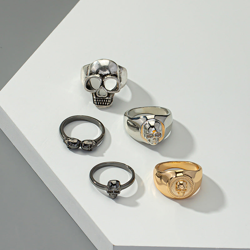 Skull Men's Ring Set: Europe & Cross-Border Fashion Statement