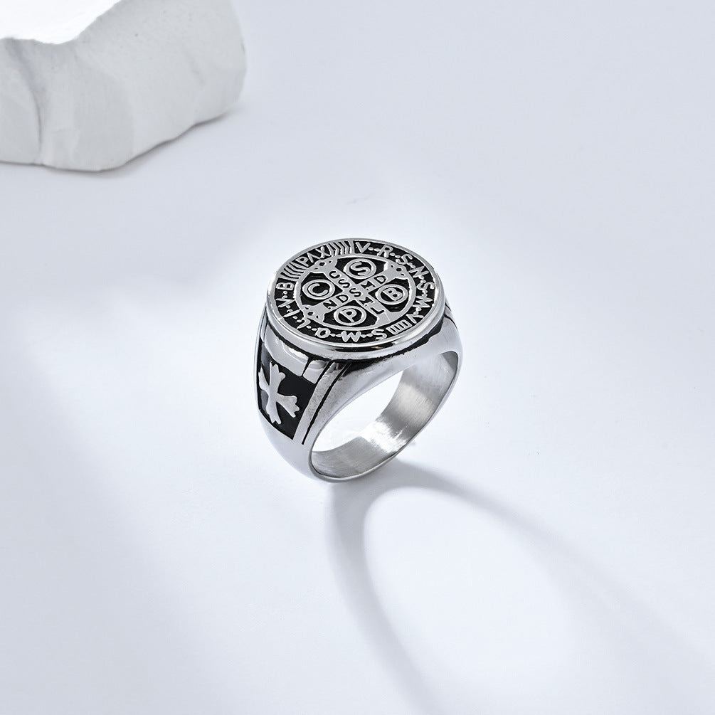 Steel Ring – Vintage Cross Exorcist For Men