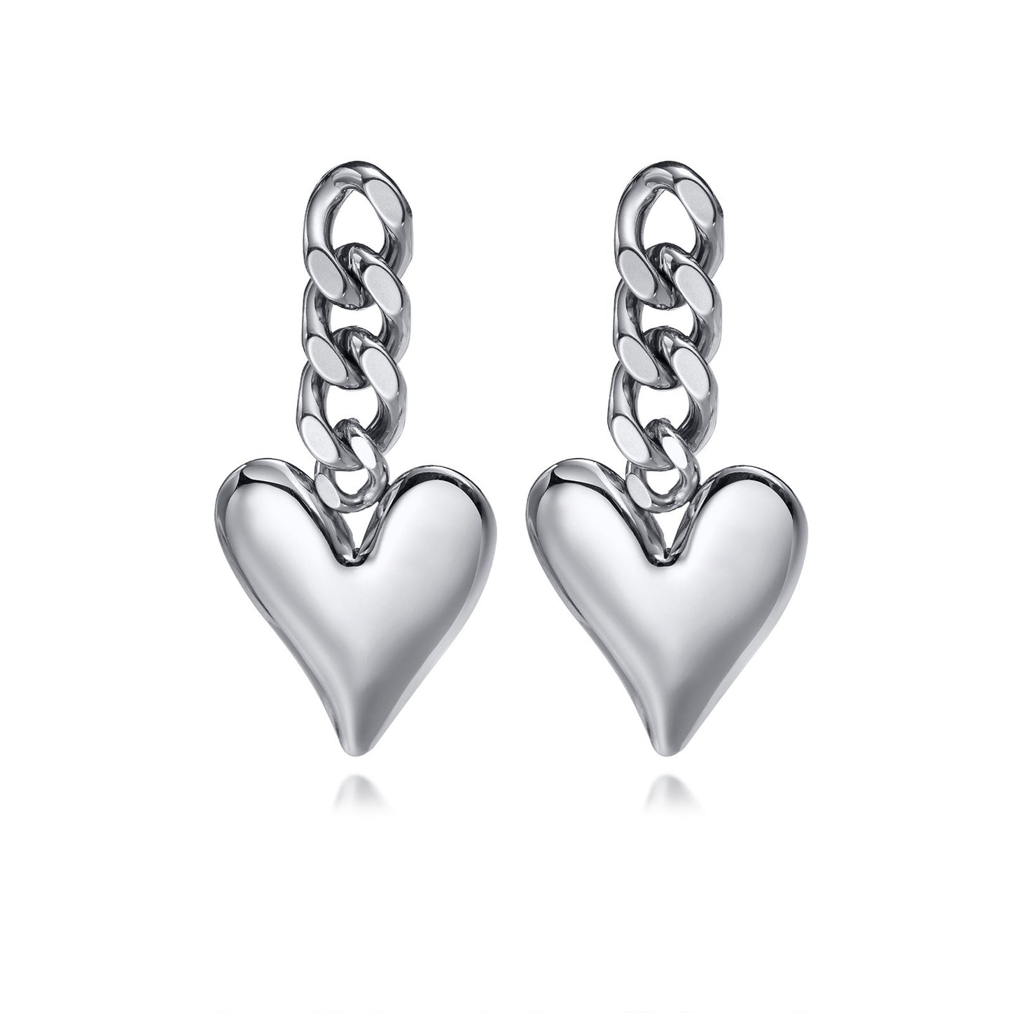 Love Chain Earrings Geometric Metal Heart Earrings Wholesale