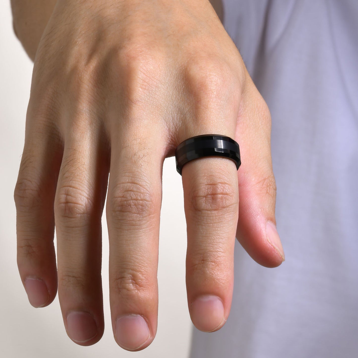 Tungsten Steel Ring for Men, Black Lasha Ring Wholesale
