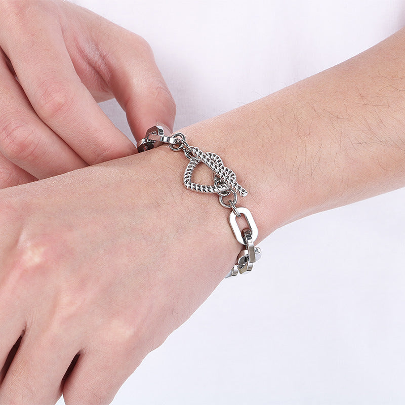 Planderful Titanium Steel Durable Skull Bracelet For Men