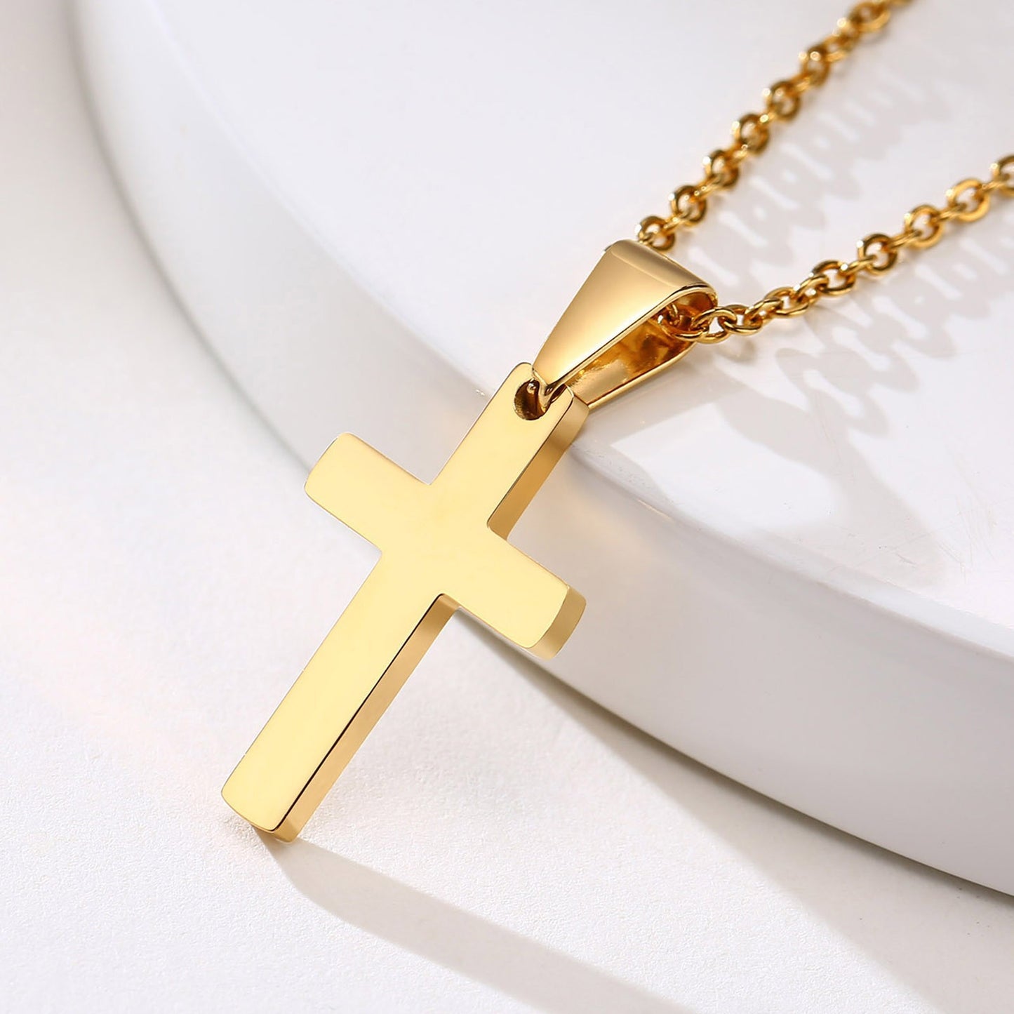 Planderful Stainless Steel Cross Necklace For Men Hip Hop