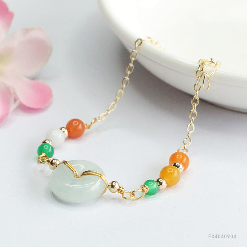 Jadeite Peace Buckle 13 mm Bracelet