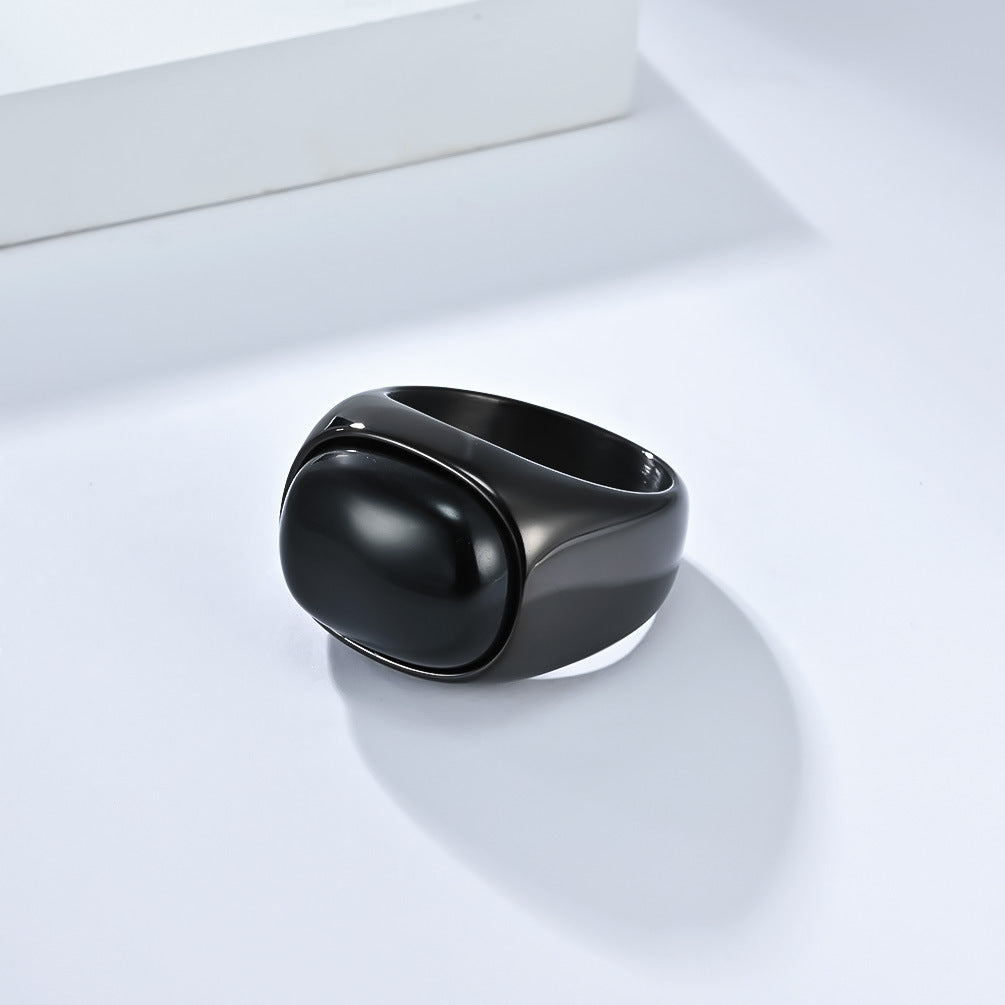 Planderful Tiger Eye Ring Titanium Steel For Men High End Masculine Jewelry Everyday Genie Collection