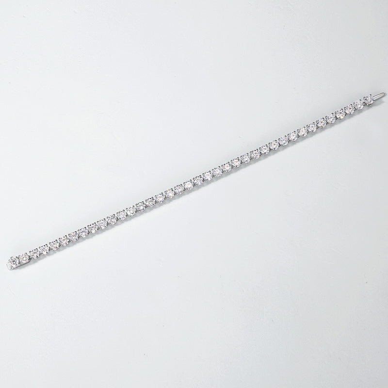 S925 Sterling Silver Moissanite Tennis Bracelet