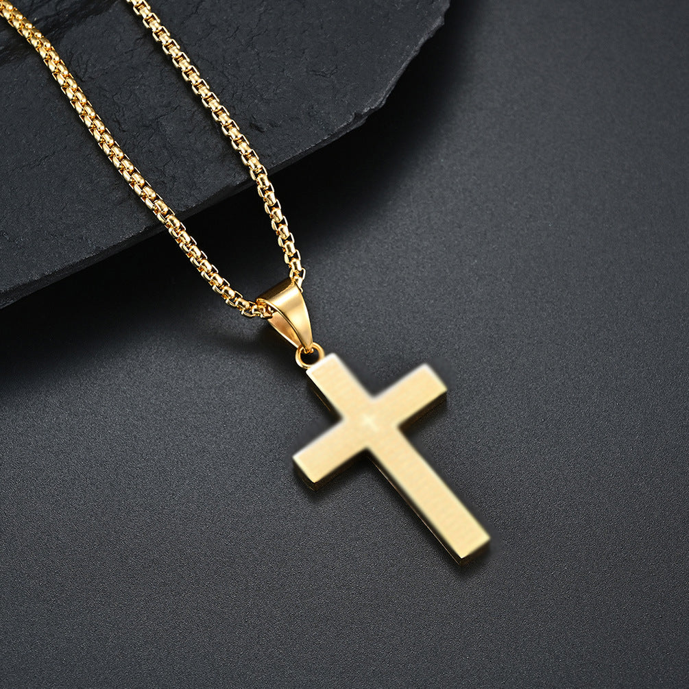 Titanium Steel Cross Necklace For Men Planderful Everyday Genie Niche Design Non Fading Jewelry