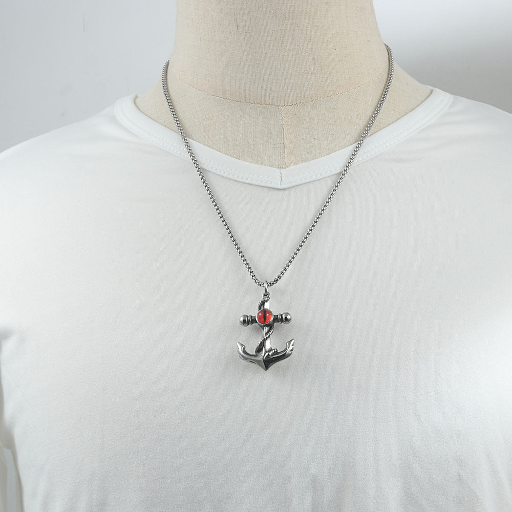 European and American Stainless Steel Anchor Pendant for Men
