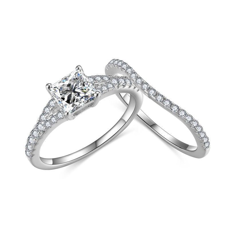 AliExpress Hot Sale 5.5mm Princess Square Moissanite Ring