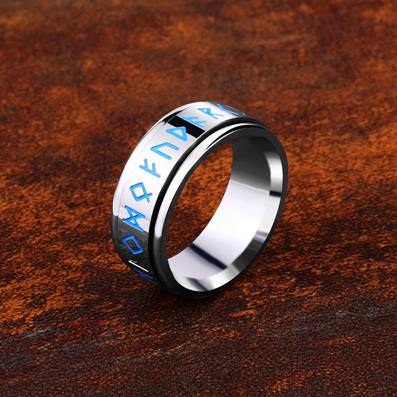 Nordic Vintage Stainless Steel Rotating Ring for Men and Women - Japanese and Korean Fashion Inspired