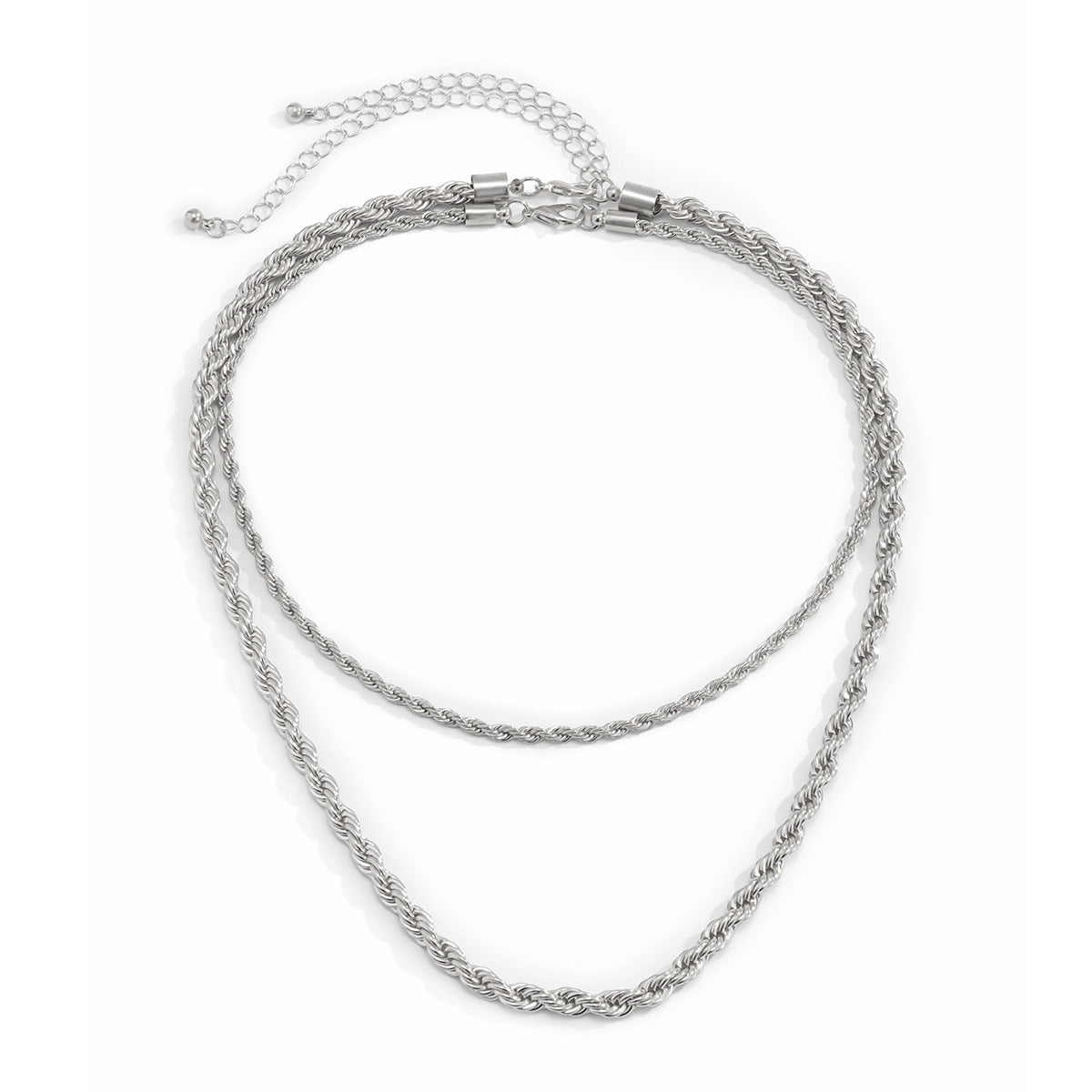 Planderful Vienna Verve Twist Chain Geometric Necklace For Women Mixed Metal Hip Hop Style Statement