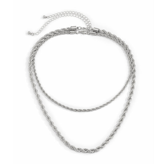 Planderful Vienna Verve Twist Chain Geometric Necklace For Women Mixed Metal Hip Hop Style Statement