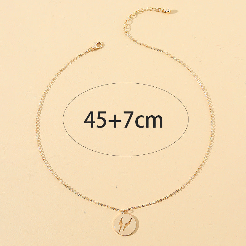 Luxurious Hip Hop Couple Pendant Necklace with Unique Personality Disk Design
