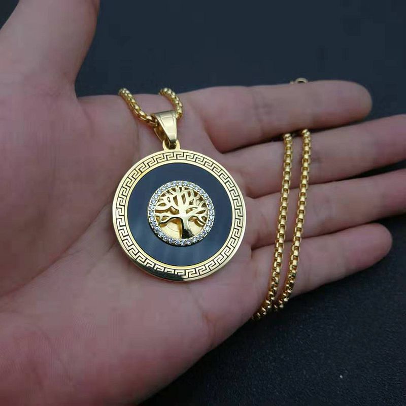 Zircon Necklace – Elegant Gold Plated Tree Of Life Pendant With Sparkling Cubic Zirconia Accents
